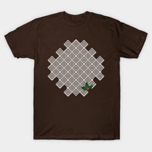 Christmas holly square pattern T-Shirt